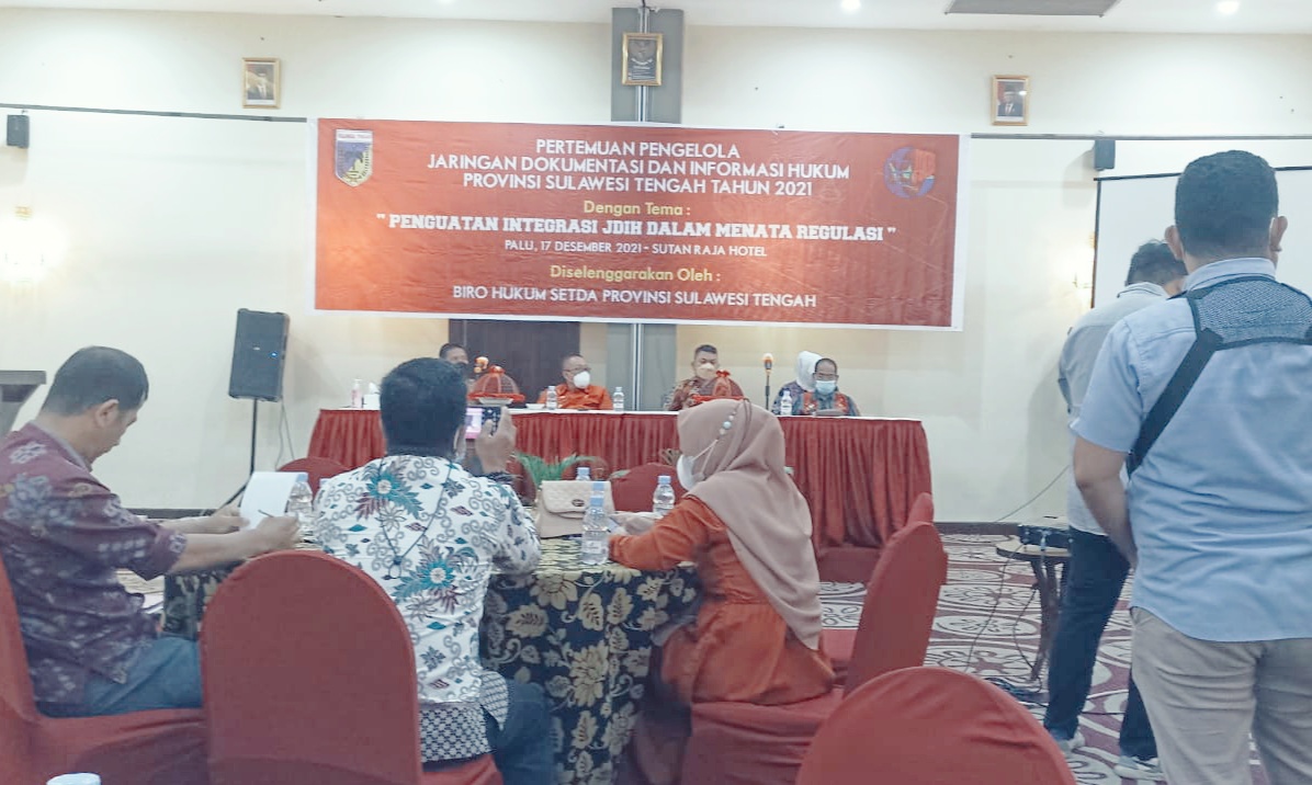 Pertemuan Pengelola JDIH Hukum Provinsi Sulawesi Tengah Tahun 2021, 17 Desember 2021